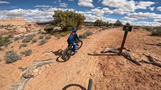 8 year old leading Rocky Tops at Navajo Rocks 3 #mtbkids #mtbskills #utah #moab