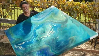 Sheila's Dream 💙 Huge 48x60 in Turquoise, Emerald, 2 Blues & 3 different Golds! 💛 A MUST SEE!