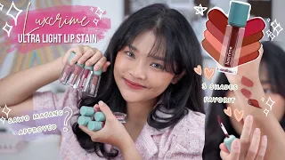 LUXCRIME ULTRA LIGHT LIP STAIN REVIEW & SWATCHES ALL SHADES, sawo matang approved?🤔 | RIRIEPRAMS