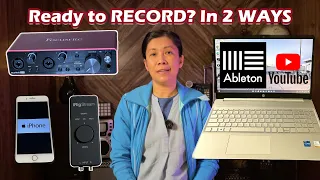 Focusrite to Phone with Ableton Live (DAW), iRig Stream and You Tube Karoke song - Recording Set up