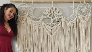 Como hacer árbol de la vida en macramé paso a paso/ Macrame tree of life tutorial