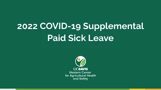 2022 COVID-19 Supplemental Paid Sick Leave