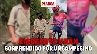 Cuando un campesino sorprende a Rigoberto Urán mientras entrenaba: rueda con rueda a 45 km/h I MARCA