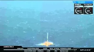 The moment of a historical landing of Falcon 9 first stage 08.04.16