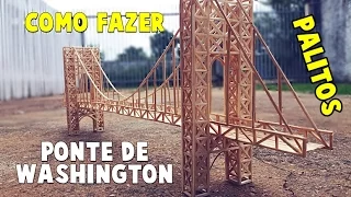 Presente Criativo - Ponte de george washington de Palitos - Artesanato para decoração
