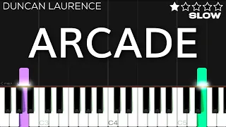 Duncan Laurence - Arcade | SLOW EASY Piano Tutorial