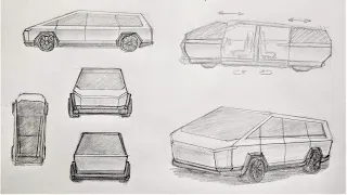 If Tesla made a "Cybervan" (timelapse sketch)