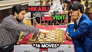 Vidit Gujrathi's shortest game at FIDE Grand Swiss 2023 | Vidit Gujrathi vs Hikaru Nakamura