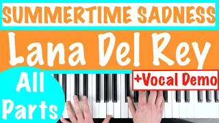 How to play SUMMERTIME SADNESS - Lana Del Rey Piano Chords Tutorial