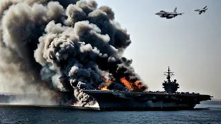 13 minutes ago! America's best F-16 pilots destroy a Russian aircraft carrier heading for the border