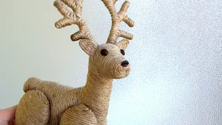 ДЕКОРАТИВНИЙ РІЗДВЯНИЙ ОЛЕНЬ ІЗ ДЖУТУ СВОЇМИ РУКАМИ / Jute craft Christmas decorations ideas