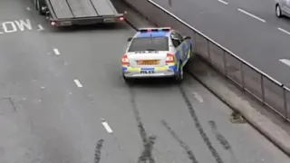 G wagon AMG police chase, insane move, flips over and lands perfectly!