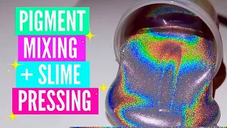 Mixing Pigment into Slime// holographic, duochrome  Satisfying Slime ASMR Video Compilation