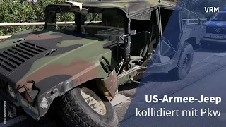 Unfall auf A60 mit Militärfahrzeug der US-Armee bei Weisenau