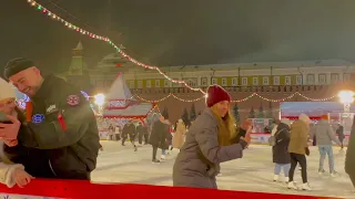 Skating rink on Red Square during the New Year holidays