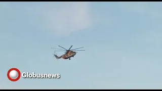 Тяжелые транспортные вертолеты Ми-26 были замечены в Белоруссии недалеко от границы с Украиной.