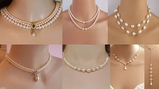 Simple & light weight Pearl necklace designs/royal pearl necklace set designs / latest pearl jewelry