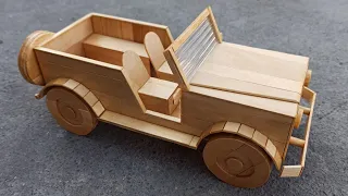 COMO HACER UN COCHE CON PALITOS DE HELADO - How to make a car with popsicle sticks