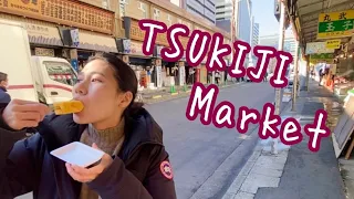 【TOKYO】Street Food in Tsukiji Market!! Japanese omelet, Raw crab,Edamame-Ten,,,,,♡【Japanese food 】