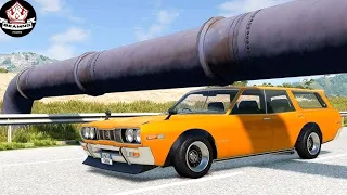 Cars Vs Lower Pipes - BeamNG Drive