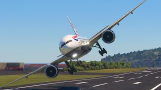 Impossible Landing British Airways Boeing 777 at Madeira Airport MFS2020
