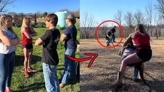 Female Body Builders CHALLENGE Farm Teenagers, INSTANTLY Regret It!