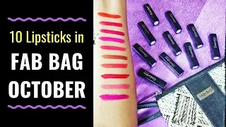 Fab Bag October 2018 | with 10 LIPSTICKS | 10% Discount Code