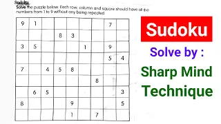 Sudoku | Sharp mind Sudoku technique | Sudoku kaise khele | Sudoku in hindi | Sudoku kaise bhare