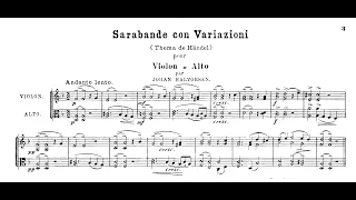 Handel/Halvorsen - Sarabande for Violin and Viola - Score