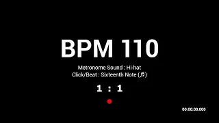 Metronome BPM 110 / Hi-hat / 16th (Half-opened)