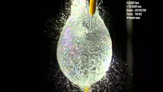 Slow motion water-balloon bursting in Artemis