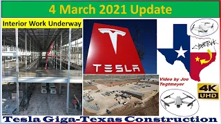 Tesla Gigafactory Texas 4 March 2021 Cyber Truck & Model Y Factory Construction Update (08:30AM)