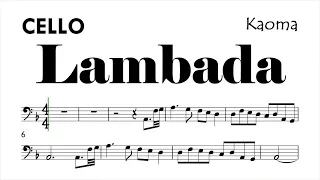 Lambada by Kaoma Cello Sheet Music Backing Track Play Along Partitura