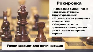 Рокировка в шахматах. Длинная и короткая рокировка. Уроки шахмат для начинающих.