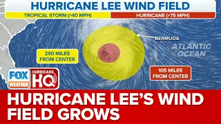 Hurricane Lee's Wind Field Continues To Grow In Size, Widening Impact Zone Along Northeast Coast