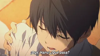 Desmayo de Haru, preocupación de Makoto y abrazo - MakoHaru