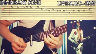IMMIGRANT SONG (LIVE SOLO - 1972) - Led Zeppelin (Cover & Lesson w/TABS)