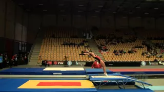 DUFOUR Karine (CAN) - 2015 Trampoline Worlds - Qualification Double Mini Routine 1