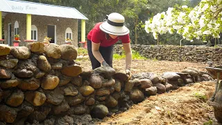 Building Long Fence Around The Farm With Many Stones - Build Long Stone Fence | Đào Daily Farm