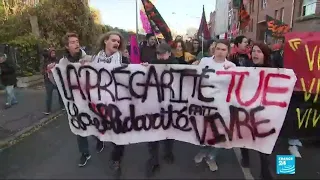 French students protest in support of student who set himself on fire