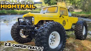 Element ecto rides on traxxas 2.2 canyon trail tires at "world class" Crawler County. What a beast!