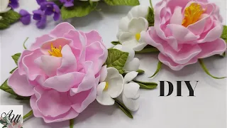 DIY/МК ЗАКОЛКА НІЖНІСТЬ із ФОАМІРАНУ /FLOWERS from FOAMIRAN