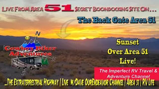 Live#3 Area 51 from The Extraterrestrial Highway Secret Boondocking Site | Sunset Live | RVing Life