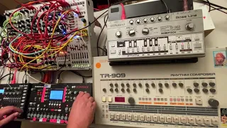 Acid Techno jam with TR909, TB303, Octatrack, Analog Four and Modular Synth