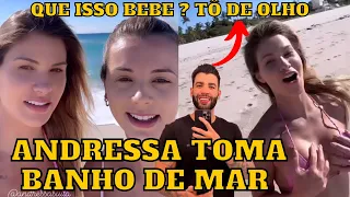 Andressa Suita toma BANHO de MAR no frio de 8 graus em Miami e Gusttavo Lima COMEMORA data especial