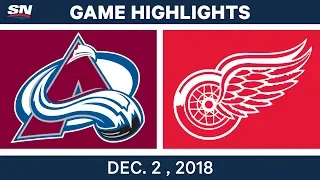 NHL Highlights | Avalanche vs. Red Wings - Dec 2, 2018