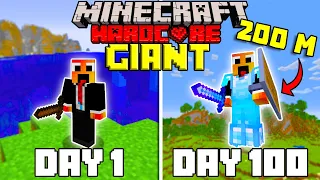 I Survived 100 Days as a GIANT in Hardcore Minecraft... Minecraft Hardcore 100 Days