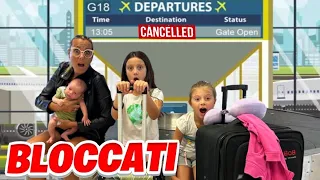 MAMMACLAUDIA BABYANDREA E AURORA PERDONO L'AEREO E RIMANGONO BLOCCATI IN AEROPORTO CON PAPA'SALVO