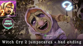 Witch Cry 2 jumpscares + game over ending  || witch Cry game|| #fakegmr