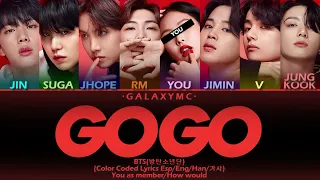 BTS(방탄소년단) '고민보다 Go(GO GO)' (Color Coded Lyrics Esp/Eng/Han/가사) (8 MEMBERS ver.)【GALAXY MC】